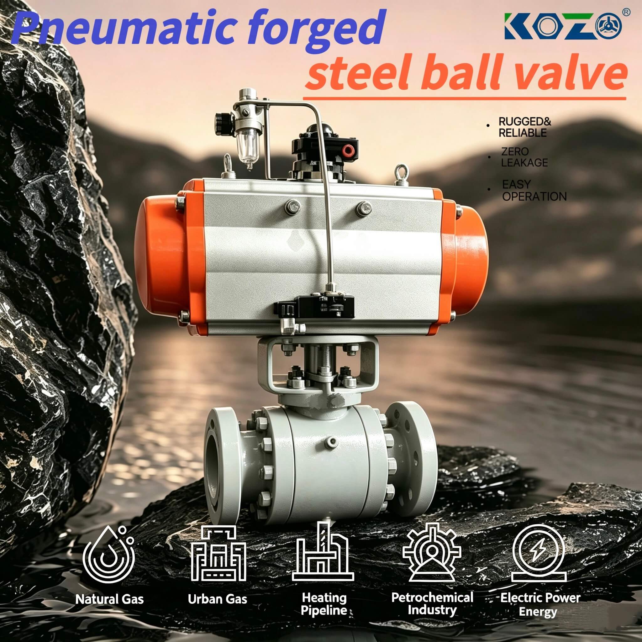 Carbon steel pneumatic floating ball val