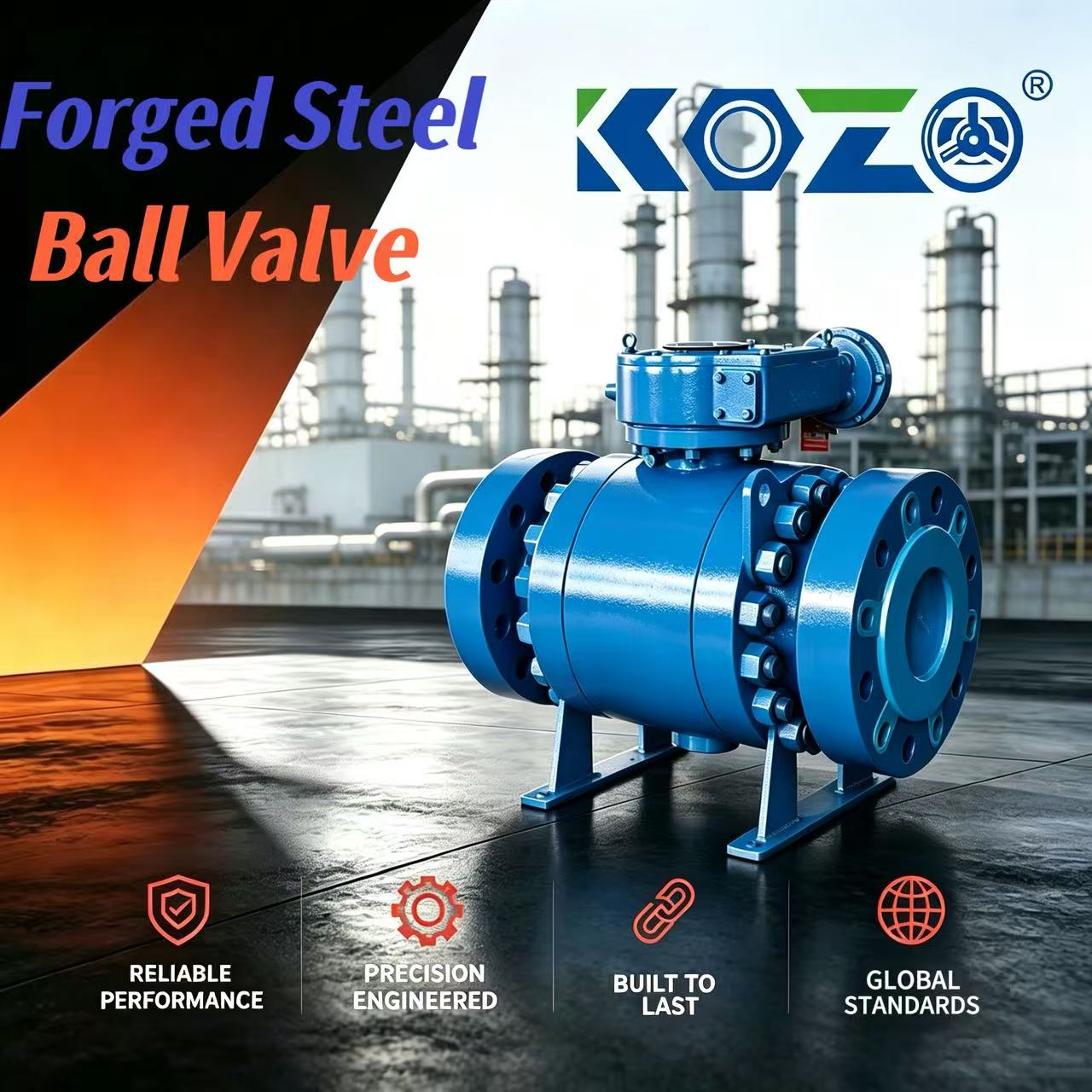 Hard-sealed forged steel fixed ball valv