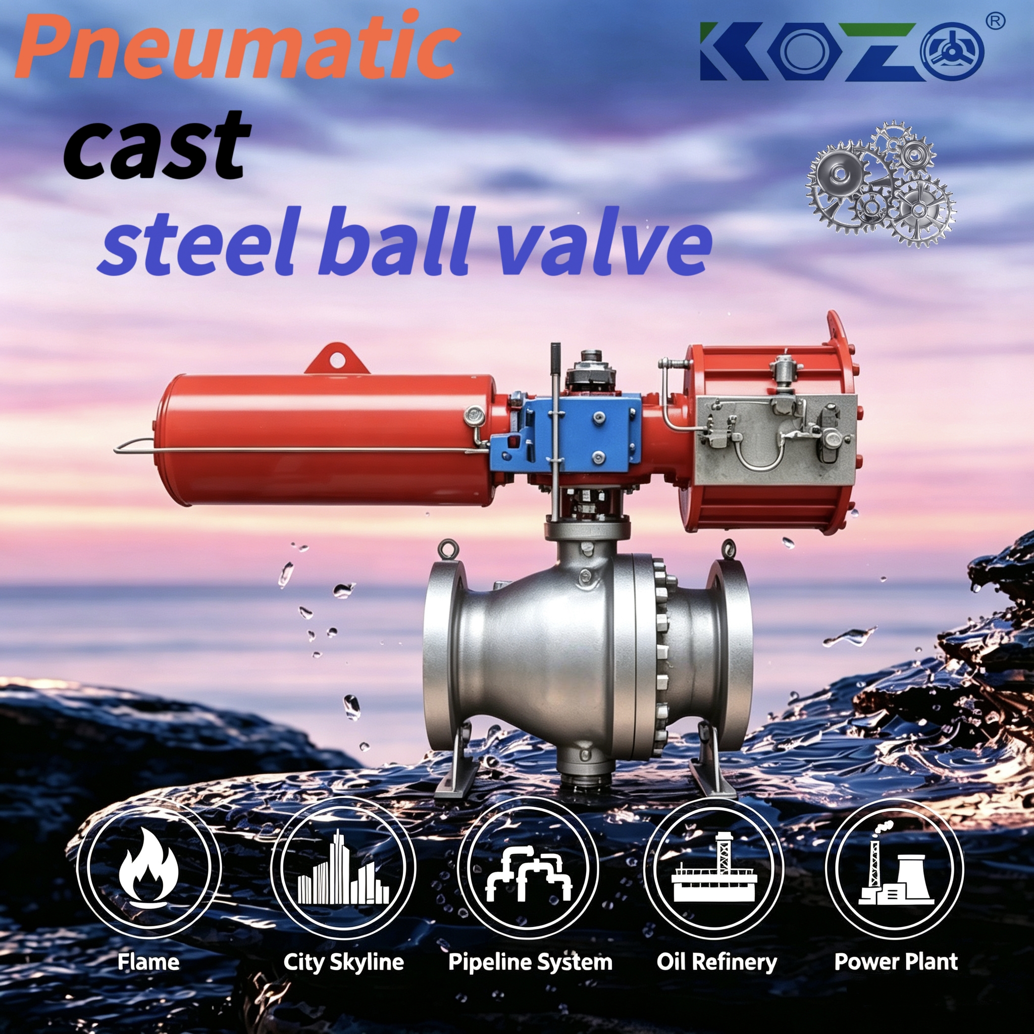 Cast steel ear shaft installed ball valv