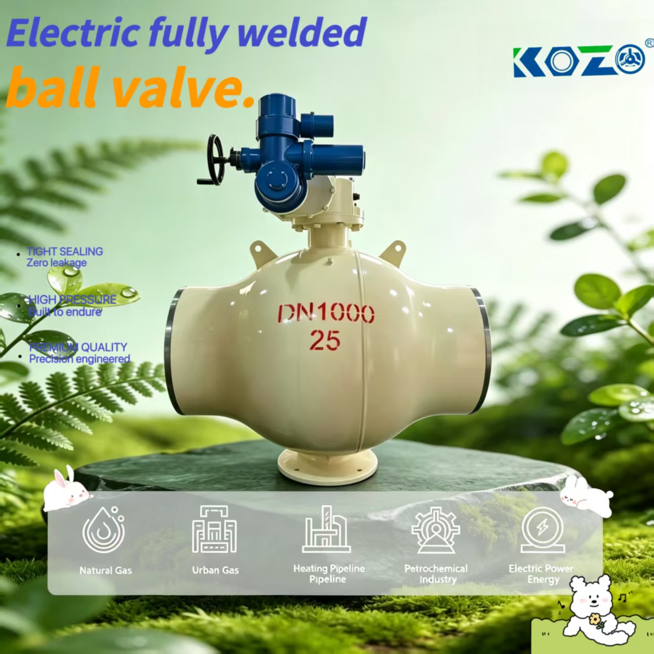 Fully welded electric ball valve